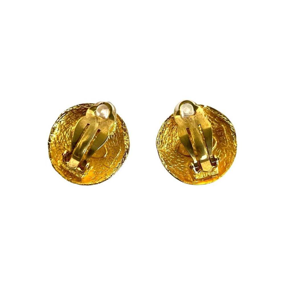 CHANEL Gold Logo Earrings - Picture 6 of 7
